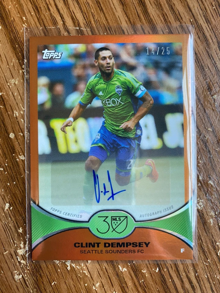 2025 Topps MLS 30th Anniversary Clint Dempsey Orange Foil Auto 14/25 - Image 1 of 1