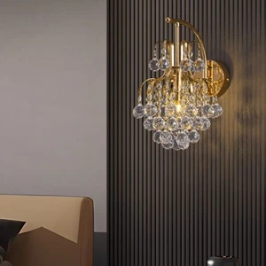 Kitchen Wall Light Bedroom Wall Light Crystal Porch Wall Lantern Led Wall Light - Picture 1 of 9