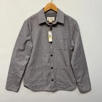NWT Penguin Men Flannel Button Front Shirt Jacket Size Small Gray D035 -12 - Image 1 of 4