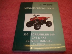 2001 Polaris Scrambler 500 2X4 4X4 Service Shop Manual OEM 9916578, Free ship! - Bild 1 von 2