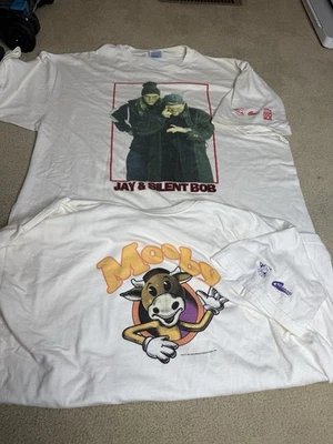 Rare VTG GRAPHITTI Mooby and Jay & Silent Bob 1999 T Shirts Clerks Dogma Promo - Image 1 of 4