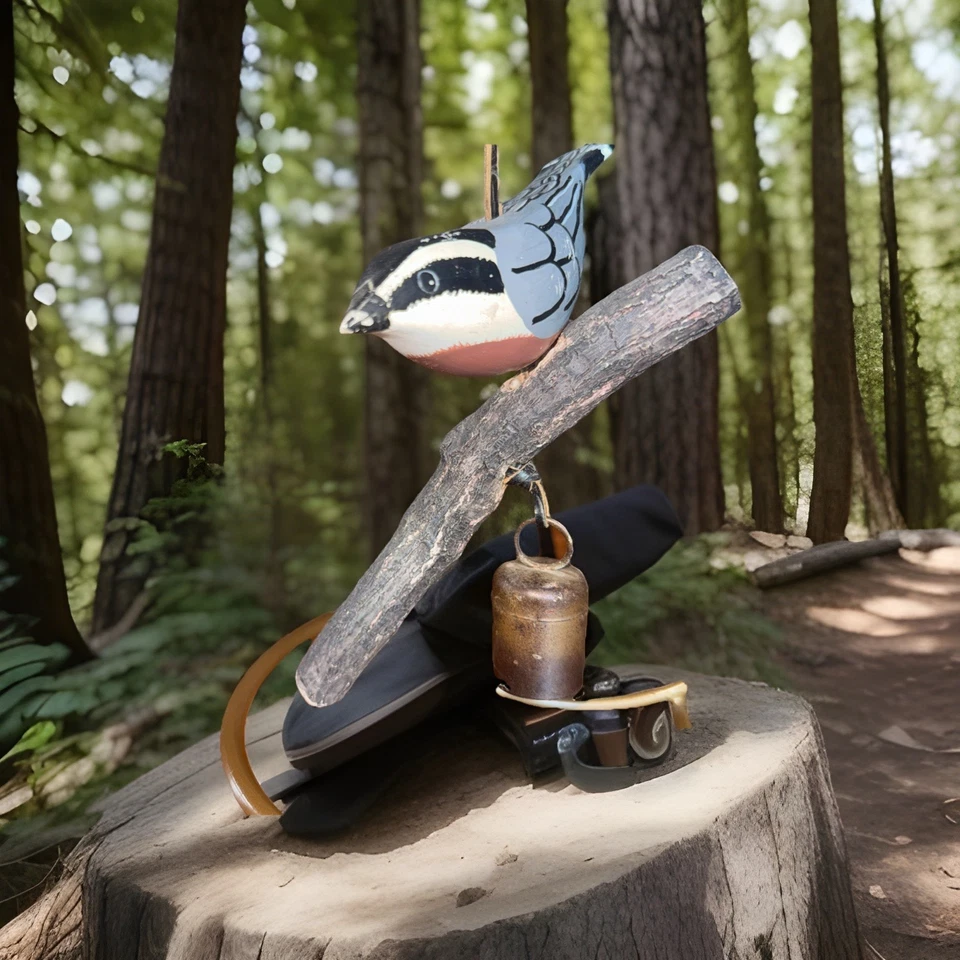 Juego de 4 campanas de viento pintadas a mano por The Bird House of Cape May Jingle Birds Foto 1 de 4