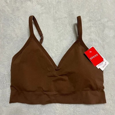 Spanx Ecocare Wireless Bralette LARGE Chestnut Brown Seamless Pull-On Lounge Bra - Image 1 of 4