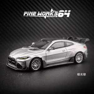 Fine Works 1:64 Matte Silver BMW G82 M4 ADRO Widebody Limited Diecast Car Models - Picture 1 of 1