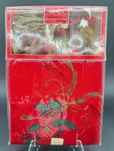 "Mantel oblongo Lenox Christmas Holiday Nouveau Cutwork rojo 60"" x 102"" nuevo" - Imagen 1 de 5