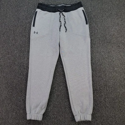 Pantalones de chándal Under Amour para hombre pequeños grises cónicos peso medio ColdGear deportes Foto 1 de 4
