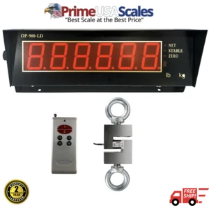 Optima Scale OP-926-LD, 500 LB x 0.1 LB Hanging S-Hook Crane Scale - Picture 1 of 3
