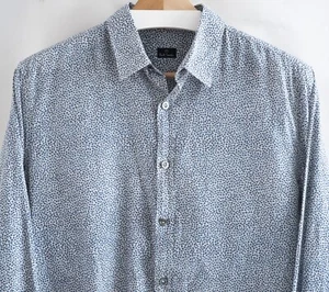 Men's PAUL SMITH PS Shirt M Medium Light Blue / White Speckled Print Long Sleeve - Picture 1 of 10