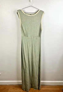 Maxi abito Free People Sabrina senza maniche in maglia taglia L verde boho resort spiaggia - Foto 1 di 9