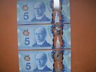 Set of Three New 2013 Sequential Unc Canadian Polymer $5 Banknotes