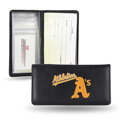 Oakland Athletics MLB Embroidered Team Logo Leather Checkbook Wallet by RICO Cover