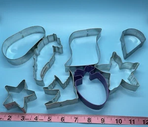 Set of 8 Beach Theme Cookie Cutters Metal Shaper Starfish Seahorse Sea Ocean - Picture 1 of 5