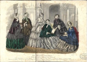 LE FOLLET FASHION PLATE LADIES FASHIONS 1841 - Picture 1 of 3
