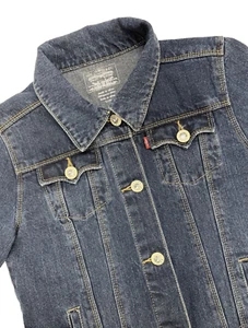 Levi’s Strauss Crystal Button Up 4pockets Jean Jacket Youth XL (16) Dark Blue - Picture 1 of 13