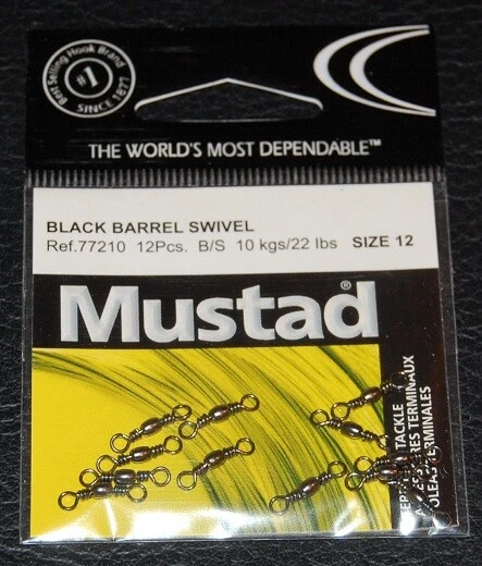 Mustad 77210-012 Barril Negro Giratorio Talla 12 Paquete de 12 Foto 1 de 1