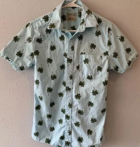 Haggar Clothing Stretch Kurzarm Hemd mit Knopfleiste kleine Palmen tropisch - Bild 1 von 5