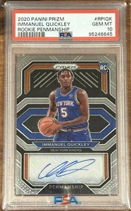 2020-21 Panini Prizm Immanuel Quickley Rookie Penmanship #RP-IQK PSA 10 Raptors - Bild 1 von 2
