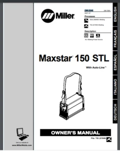 Miller Maxstar 150 STL Welder Owner manual 20 pages 2007 - Picture 1 of 1
