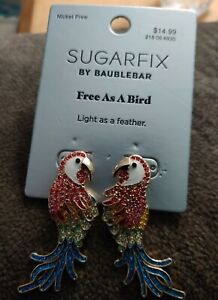 SUGARFIX By Baublebar Multicolor 'Free As A Bird' Macaw Drop Earrings 2"
