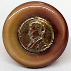 Celluloid and Copper Lincoln Portrait Clothing Shank Button