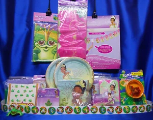 Juego de fiesta Princess & The Frog # 39 platos Tiana vela pancarta gigante mantel - Imagen 1 de 7