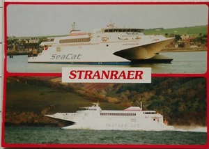 VINTAGE POSTCARD STRANRAER SEACAT SCOTLAND FERRIES - Picture 1 of 2