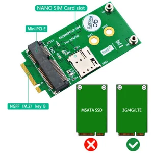 Para NGFF M.2 Llave B Tarjeta a Mini Adaptador PCI-E para Tarjeta 3G/4G/5G GSM LTE PCIe Nuevo - Imagen 1 de 9