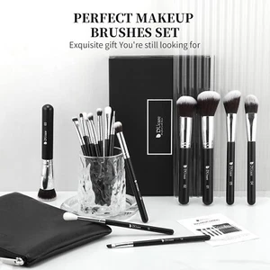 DUcare Makeup Brushes with Bag,15Pcs Makeup Brush Set Christmas Gift Travel Kabu - Picture 1 of 9