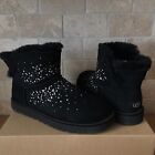 UGG CLASSIC GALAXY BLING MINI BAILEY BOW BLACK SUEDE BOOTS SIZE US 7 WOMENS