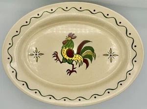 VTG Metlox Poppytrail California Provincial Green Rooster 13.5” Oval Platter B - Picture 1 of 4