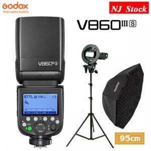 US Godox V860III-S 2.4G TTL HSS Flash Speedlite+95cm Grid Softbox Stand For Sony - Picture 1 of 15