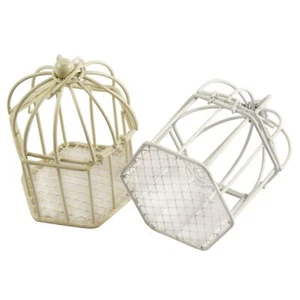 Mini Favour Bird Cages for Weddings in Ivory or White - Picture 1 of 4