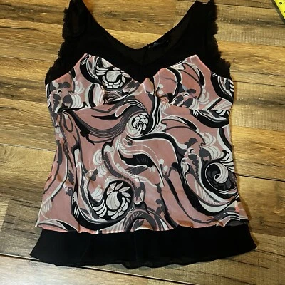 Camiseta sin mangas de colección Y2K XS BCBG Max Azria rosa negra Elena Gilbert hada caprichoso gótico Foto 1 de 4