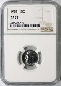 1953 Proof 10c Roosevelt Dime NGC PF67 - Picture 1 of 4