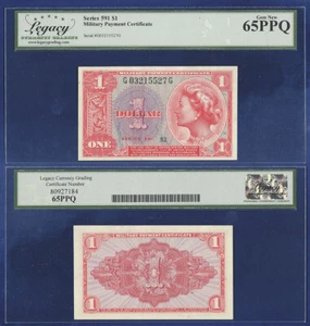 USA 1 DOLLAR SERIES 591 MPC GEM UNC 65 EPQ - Picture 1 of 1