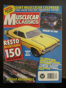 Muscle Cars Magazine December 1989 Yenco LT-1 Deuce Shelby GT 500 AN