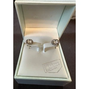 Kiera Couture Sterling Silver Stud Earrings Made With Swarovski Zirconia - Picture 1 of 6