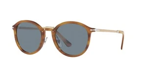 Persol PO 3309S Striped Brown/Grey Blue (960/56) Sunglasses - Picture 1 of 4