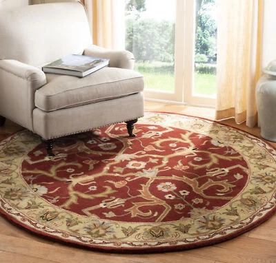 Safavieh Heritage RED / GOLD 3'-6" X 3'-6" Round Area Rug - HG644B-4R - Image 1 of 3