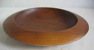 Signed by artist Len Zeoli wood turned bowl 11" Walnut 1980s? MCM style bonsai - Picture 1 of 8
