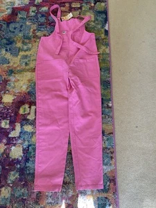 Ladies Bright Pink Cotton Dungarees From Lucy And Yak Size XS - Picture 1 of 4