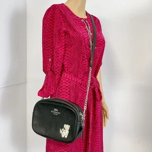 Coach CC791 Jamie Camera Bag With Happy Dog In Silver/Black Multi - Picture 1 of 6