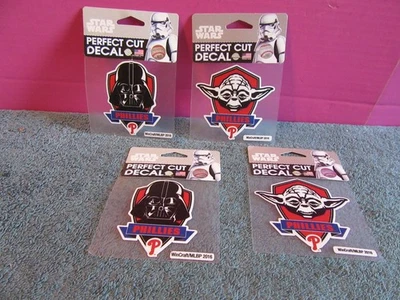 4 Star Wars Philadelphia Phillies Darth Vadar YODA 4 inch cut decal sticker NEW - Image 1 of 4