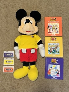 Disney Talking Mickey Mouse Show 1986 - 3 Books And Cassette Tape Works READ - Picture 1 of 9