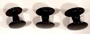 Antiguo Vintage Negro Botón de Tacho de Dos Caras 3/8" Diámetro 3/juego #S317 - Imagen 1 de 2