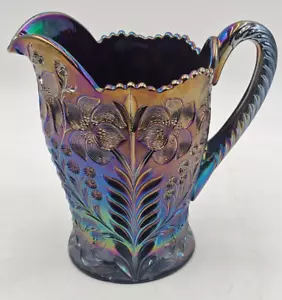 Lenox Imperial Tiger Lily Purple Carnival Glass Pitcher- Excellent Condition! - Picture 1 of 5