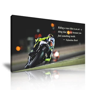 Ducati Moto GP Valentino Rossi Zitat Leinwand Wandbild Bild Druck 60x30cm - Bild 1 von 7