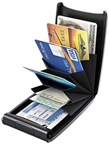 Kredit Kartenetui Geldklammer 10 Karten Halter Geldbörse Wallet RFID - Bild 1 von 6