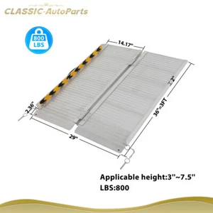 3FT Folding Aluminum Door Ramp Non-Slip 800LBS for Mobility Scooter Wheelchair - Picture 1 of 7