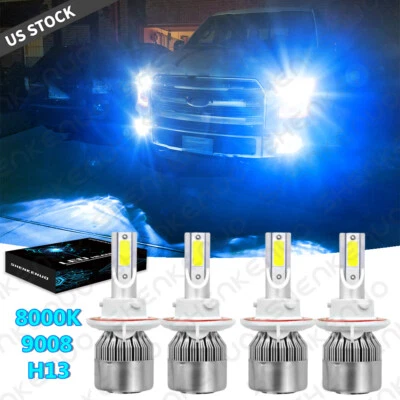 For 2017 2018 2019 2020 F250 F350 Blue LED High Low Beam Headlight Lights Bulbs - Image 1 of 4